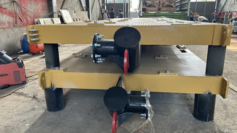 Fabrikasi baseframe skid struktural di workshop Arsindo