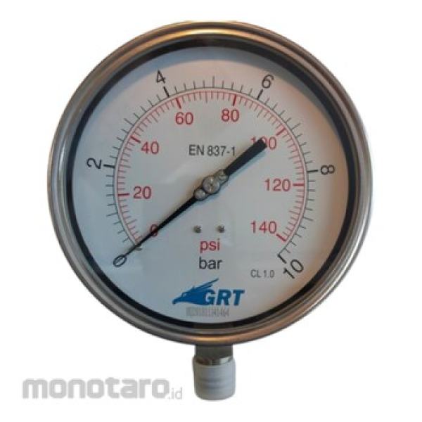 Sewa GRT Pressure Gauge 4" x 1/2" 0-10 Bar di PT Arsindo